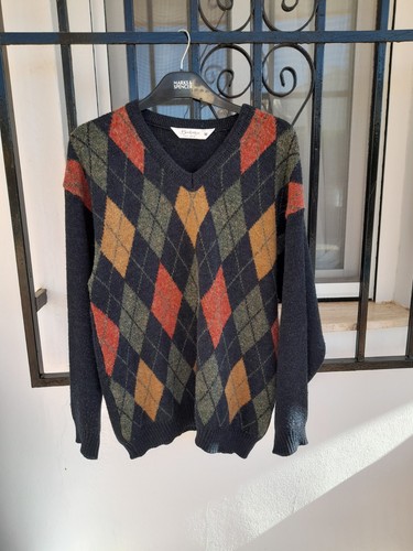 Vintage. Berkertex Classic Diamond Pattern Knitwear Men's..M. Typical Chic - Picture 2 of 6