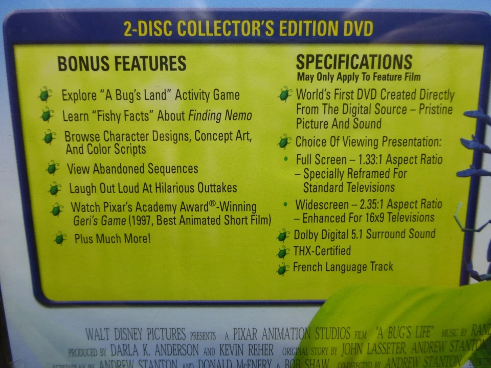 A Bug’s Life (DVD, 1998) Disney Pixar 2 Disc Collector's Edition Set New Sealed - Image 3 of 3