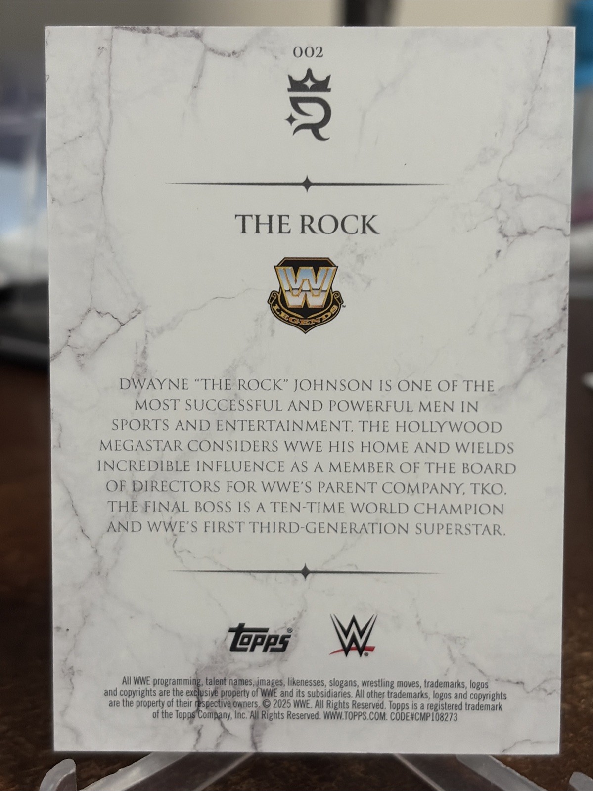 2025 Topps Royalty WWE THE ROCK Legend /99 #2 DWAYNE JOHNSON view 2