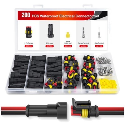 2 Pin Electrical Connector Plug Set for Marine Boat 20 Kits