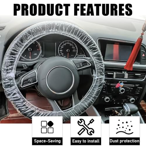 100PCS Disposable Car Steering Wheel Cover, Plastic Plastic, 100 PCS - Picture 5 of 7
