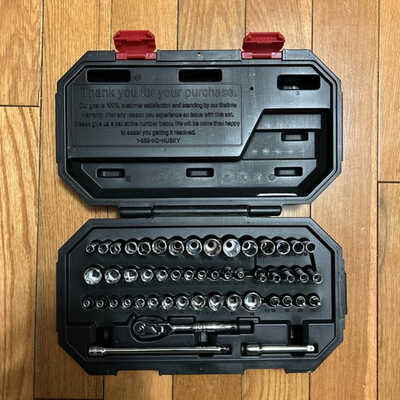 #ad Husky 1 4 in. Drive Mechanics Tool Set Socket Set 50 Piece #1005 923 012 $29.99