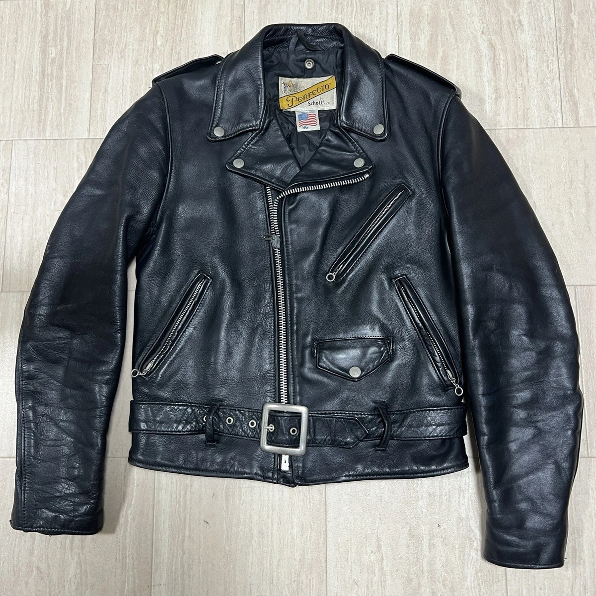 Schott 618 36 perfecto doble cuero de dirección chaqueta moto 641 613 118