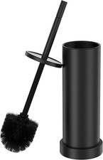 Black Toilet Brush and Holder Set, 304 Stainless Steel Heavy Duty Toilet Bowl Br
