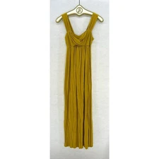 Boho Maxi Dress SMALL Mustard Yellow Sleeveless Casual Sundress Spring summer