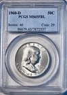 1960-D 50C FBL Franklin Half Dollar PGC MS 65 GREAT WHITE