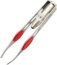 Silver Tweezer With LED Light For Hair Removal Makeup Tool Eyebrow Eyelash fo...