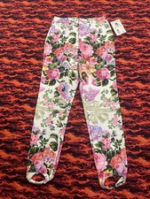Women’s True Vintage Cherokee Pants Jeans Flower Print NWT 28x28 Rare USA Made