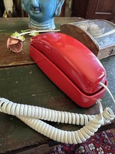 ATT 230 Trimline Red Phone Wall Desktop Touchtone 1990