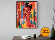 Digital Image Picture Wall art viral modern Women art for living room & beadroom