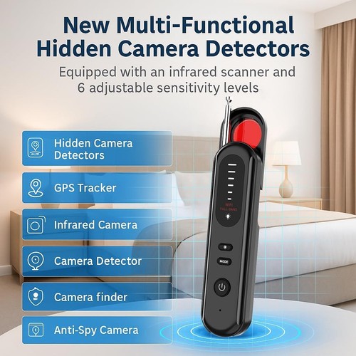Ultra-Sensitive Hidden Camera Detector: Bug and GPS Tracker Finder, Travel Ready - Picture 4 of 9