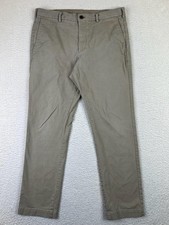 Uniqlo Pants Mens 33x34 (Fits 34x29) Khaki Beige Slim Fit Stretch Casual Chino