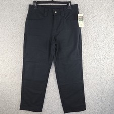 Duluth Trading Co Flex Fire Hose Standard Fit DoubleStash Pants 30x30 Black Zip