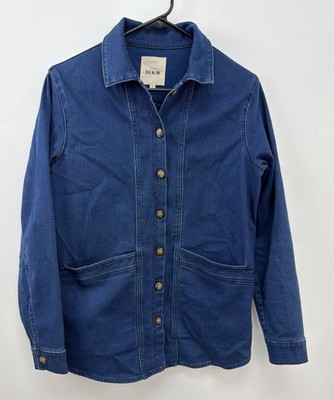 Sezane Denim Jacket Women's Size XS Oversized Denim Jacket Blue