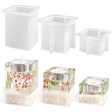 DIY Silicone Tealight Candle Holder Epoxy Resin Mold Candlestick Casting Mould d
