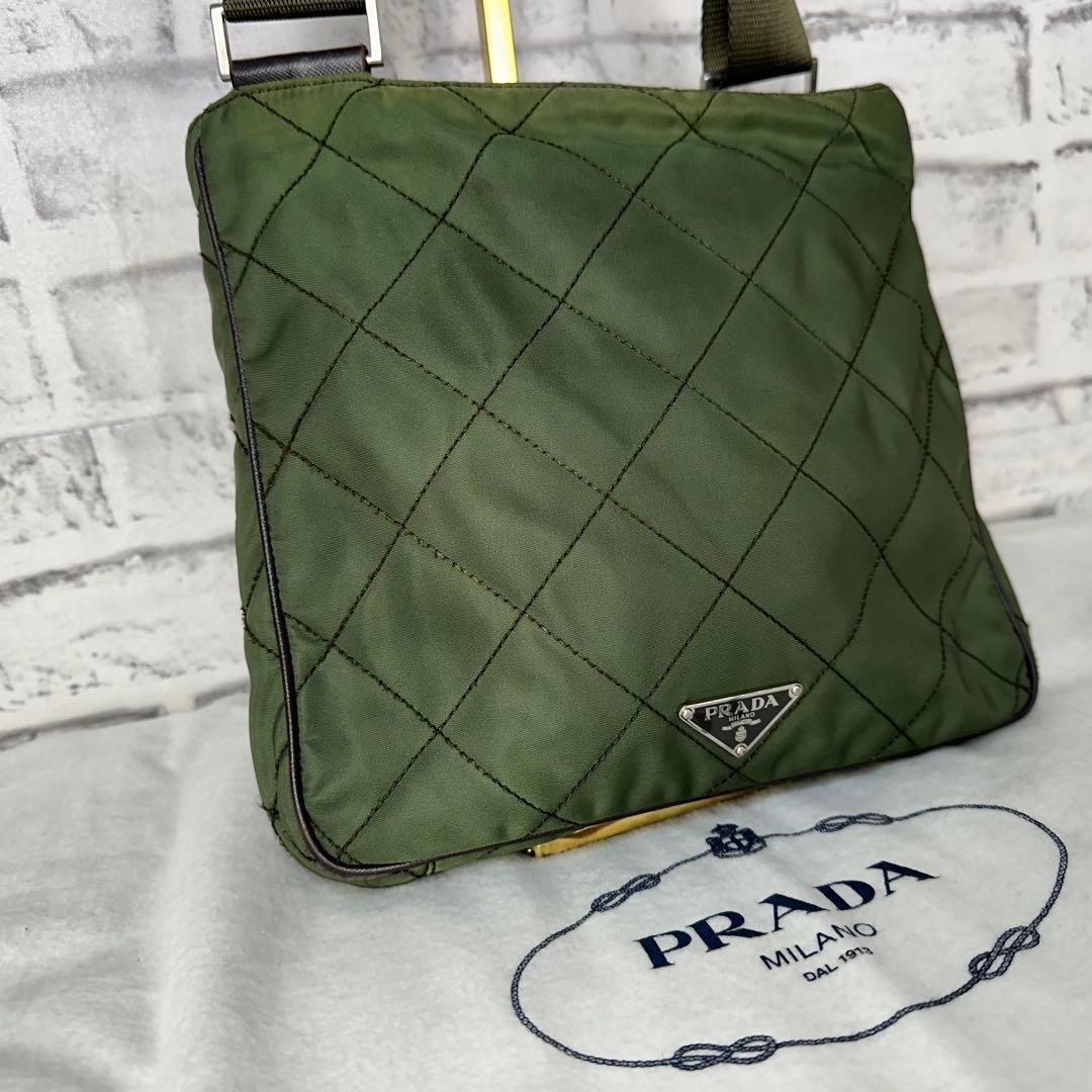 Rare  Item PRADA Quilted Nylon Shoulder Bag Triangle Logo thumbnail 2