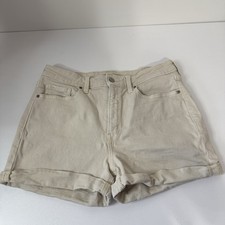 Old Navy Shorts Women's Size 12 Cream Cuffed Hem O.G. High Rise