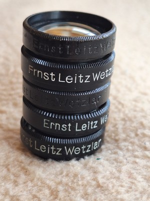 Leitz Wetzlar 5 Stück Vorsatzlinsen Set ELPRO 1, ELPIK 2 und ELPET 3 für Leica