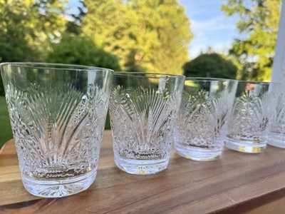 Royal DOULTON Crystal Heritage Cut Double Old Fashioned Glass  4-1/4  Signed~4pc