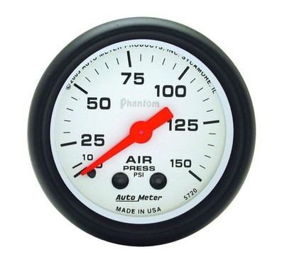 Auto Meter 2-1/16 Phantom Air Press. Gauge 0-150psi