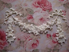 New! Rose Swag Drops Bows Center Architectural Pediment Furniture Applique 