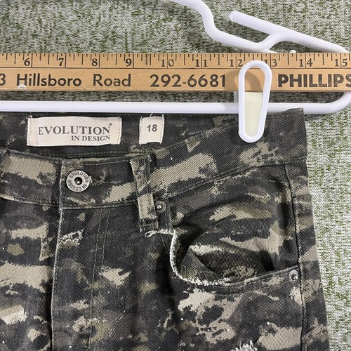 Evolution In Design Jeans Youth 18 Camo Cargo Stretch Skinny Ripped Splatterd - Picture 4 of 11