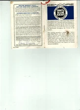 Sencore Warranty Booklet 12 pp