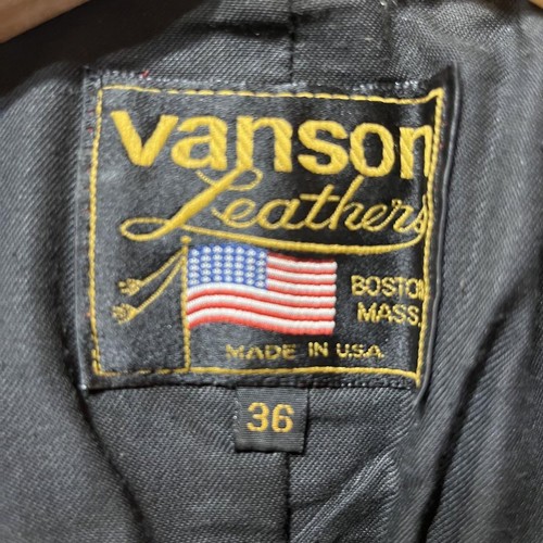 Vanson Punching Leather Jacket Vest Color Black Studs Star Size US36 Used - Picture 6 of 12