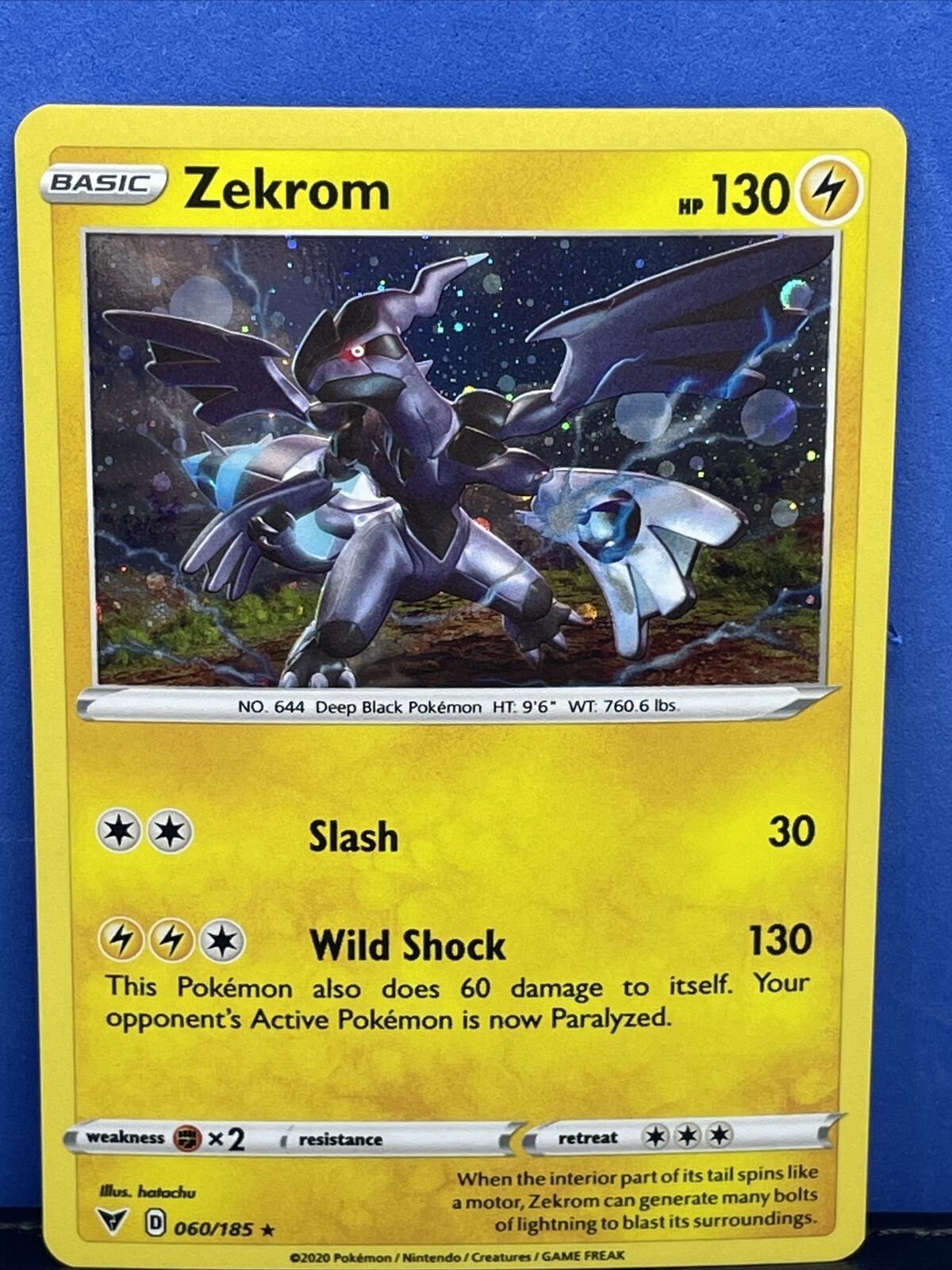 HOLO Zekrom 060/185 NM - RARE Vivid Voltage Pokemon Card - $2 Flat Shipping  