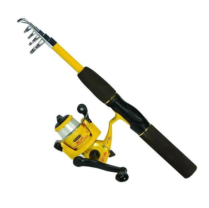 Combo de varilla/carrete giratorio telescópico EAGLE CLAW Pack-It 5'6" #PK56TS Foto 2 de 4