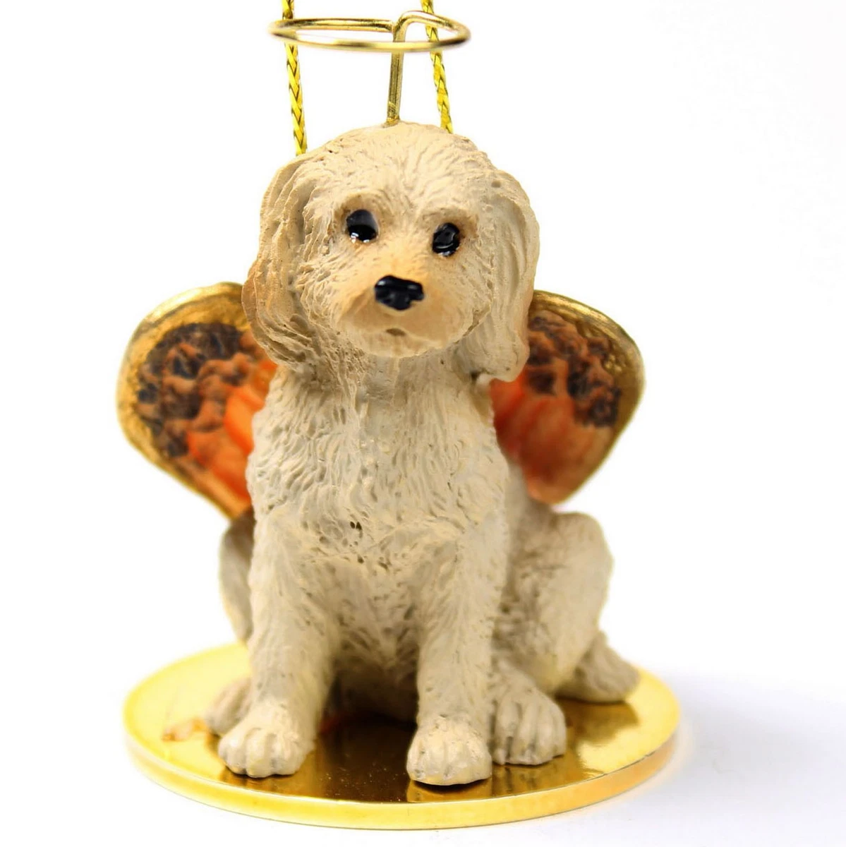 Labradoodle Ornament Angel Figurine Hand Painted Cream eBay