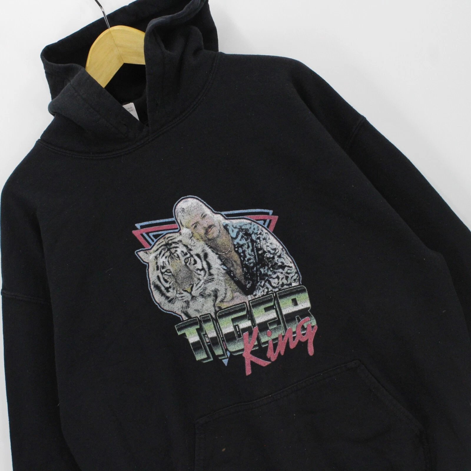 VETEMENTS Pullover vintage Gildan uomo nero Joe Exotic Tiger King pullover felpa con cappuccio taglia L