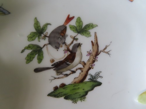 Herend Rothschild Bird 5 3/4" Leaf Dish - Mint - Picture 2 of 5
