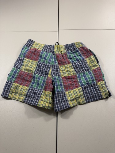 VTG Polo Sport Bathing Suit Mens L Madras Patchwork Ralph Lauren Shorts 6" in - Picture 9 of 13