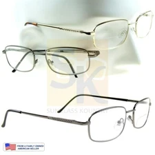 BIFOCAL READING GLASSES BRONZE, GOLD, PEWTER Metal Frame +100-400 SPRING HINGES
