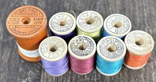 Vintage Lot of 17 Belding Corticelli Mercerized Cotton Sewing Thread Wood Spools