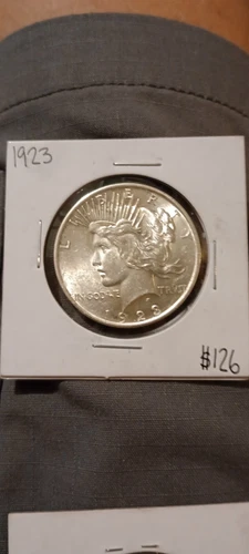 1923-P Peace Silver Dollar AU ALMOST UNCIRCULATED Silver Peace Dollar Coin #P892