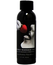 Earthly Body Edible Massage Oil Succulent Strawberry Flavored - 2 oz