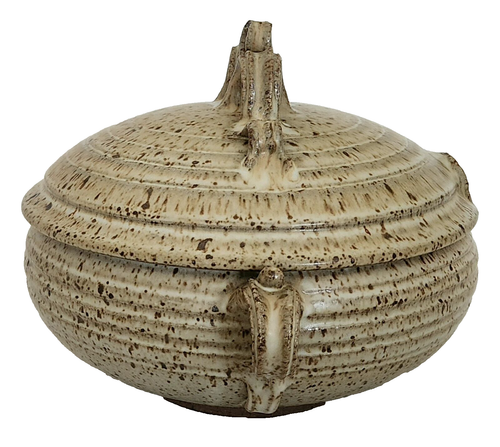 Soupière couverte, bol, poterie d'art d'atelier, lapin McBride, Iowa, vintage, 12" - Photo 7/12