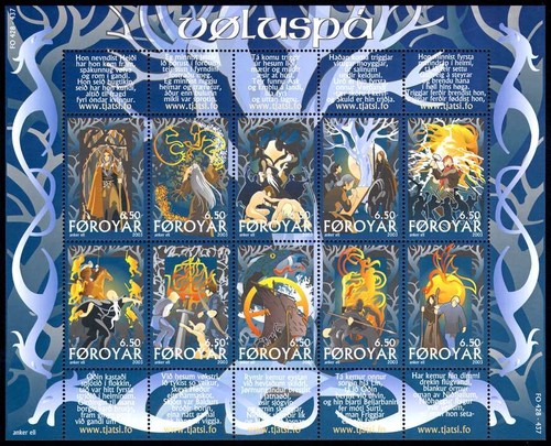 Faroe Islands 2003 Norse Myths and Legends, Voluspa. Minisheet, MNH / UNM  