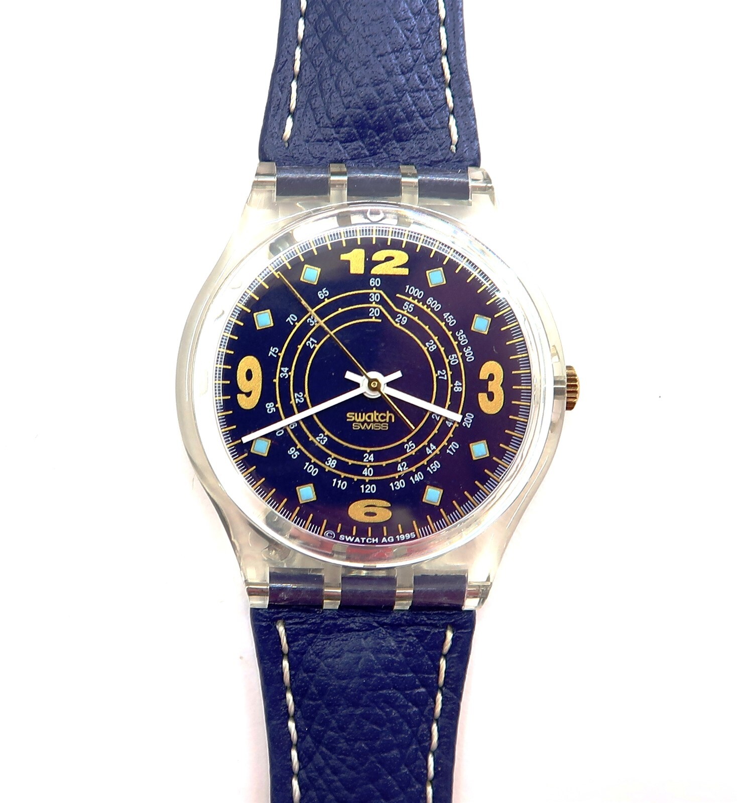 Vintage 1996 Swatch AIRE GK210 Watch with Case & Papers - NOS Men's - Works Perfectly