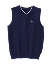GYMBOREE PICTURE DAY NAVY w/ ANCHOR SWEATER VEST 4 5 6 7 8 NWT