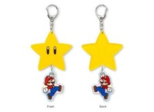 Super Mario Decoración Charm Super Star Acrílico Llavero Nintendo Japón Oficial