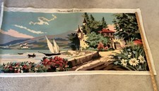 Margot de Paris Tapestry Needlepoint Canvas Wool 44" x 20  French Riviera Boats