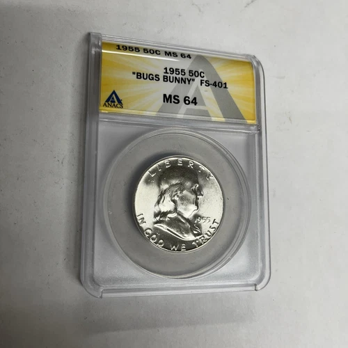 1955 franklin half dollar bugs bunny ms64