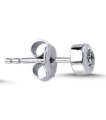 Herren Diamant Solitär Ohrstecker Ohrringe 14 Karat Weißgold 0,10 Carat
