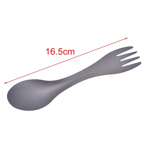 Ultralight outdoor camping titanium spork titanium spoon fork silver co~bp - Picture 3 of 8