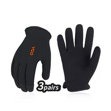 Vgo 3Pairs Multifunctional Light Duty Work Gloves,Garden Gloves (black, AL8736)
