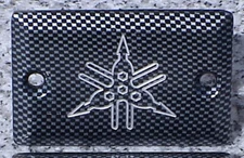 Yamaha Virago XV 750 1100 FZ1 SR400 CARBON FRONT BRAKE FLUID RESERVOIR CAP