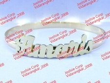 PERSONALIZED BABY 14K GOLD GF NAME BANGLE BRACELET 5mm WIDE 2" IN DIAMETER 6" L